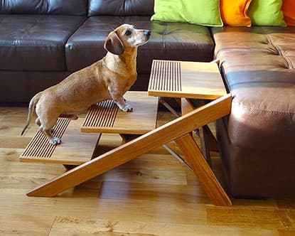 Мебель для собак - Складная лестница для собак из дерева